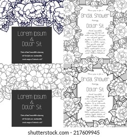 Set of invitations with floral background