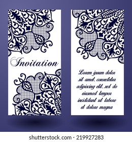 Set of invitations with floral background