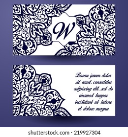 Set of invitations with floral background