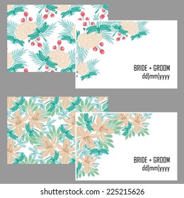 Set of invitations with floral background