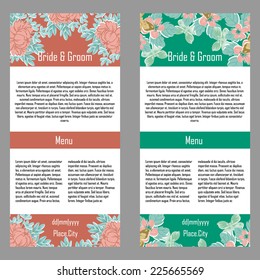 Set of invitations with floral background