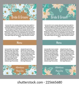 Set of invitations with floral background