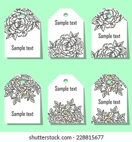 Set of invitations with floral background