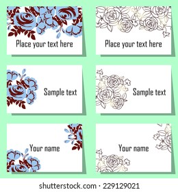 Set of invitations with floral background