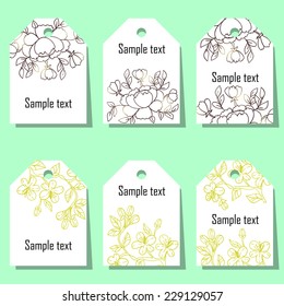 Set of invitations with floral background