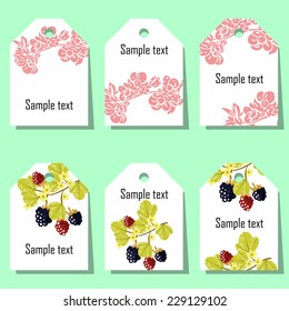 Set of invitations with floral background