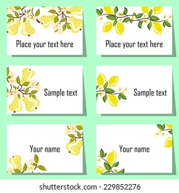 Set of invitations with floral background