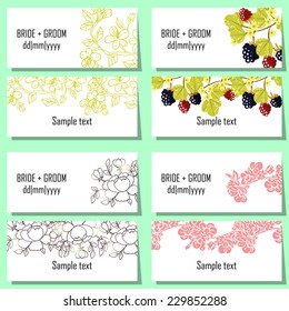 Set of invitations with floral background