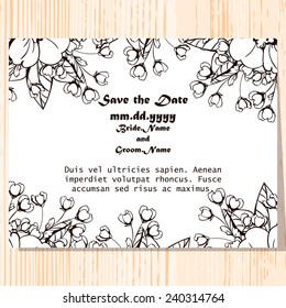 Set of invitations with floral background