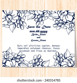 Set of invitations with floral background