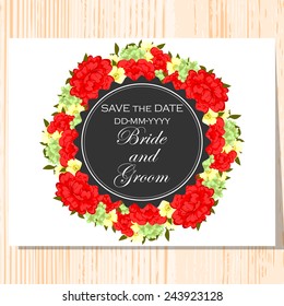 Set of invitations with floral background
