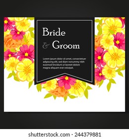 Set of invitations with floral background