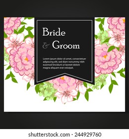 Set of invitations with floral background