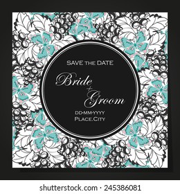 Set of invitations with floral background