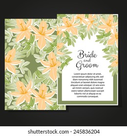 Set of invitations with floral background