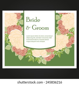 Set of invitations with floral background