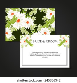 Set of invitations with floral background