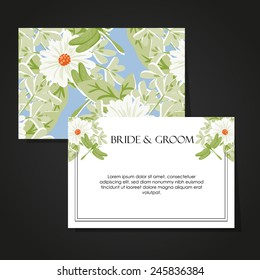 Set of invitations with floral background