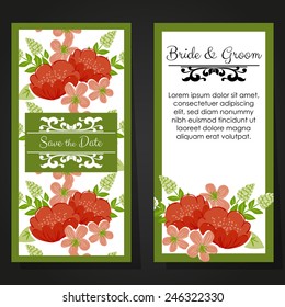 Set of invitations with floral background