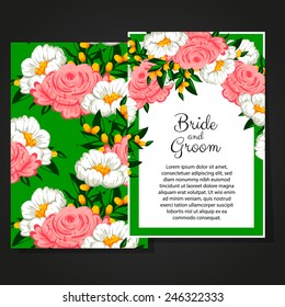 Set of invitations with floral background