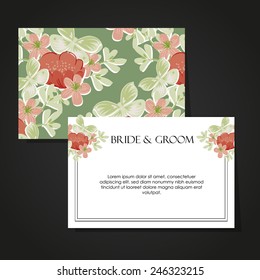 Set of invitations with floral background