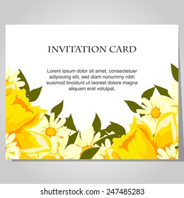 Set of invitations with floral background 