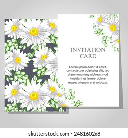 Set of invitations with floral background