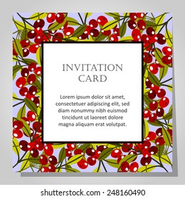 Set of invitations with floral background