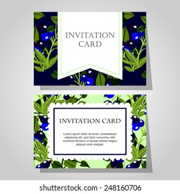 Set of invitations with floral background