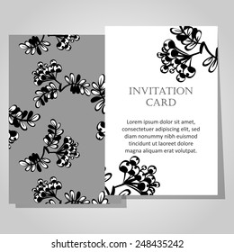Set of invitations with floral background