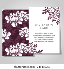 Set of invitations with floral background