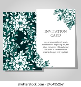 Set of invitations with floral background