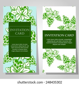 Set of invitations with floral background