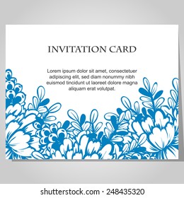 Set of invitations with floral background