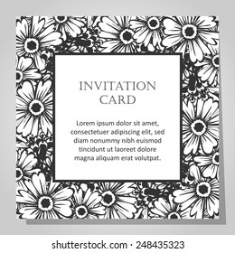 Set of invitations with floral background