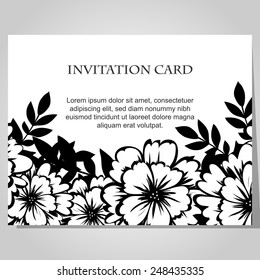 Set of invitations with floral background