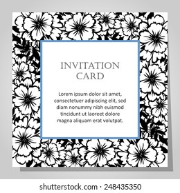 Set of invitations with floral background