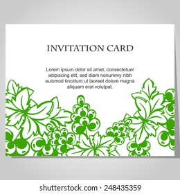 Set of invitations with floral background