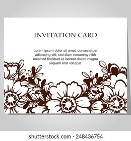 Set of invitations with floral background