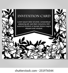 Set of invitations with floral background