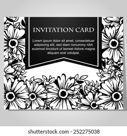 Set of invitations with floral background