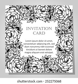 Set of invitations with floral background