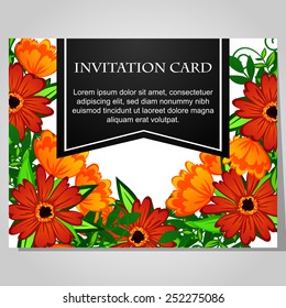 Set of invitations with floral background