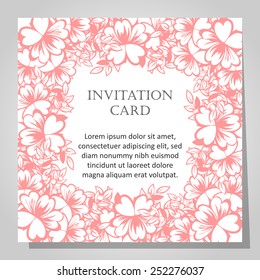 Set of invitations with floral background