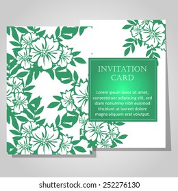 Set of invitations with floral background