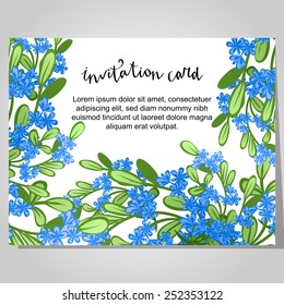 Set of invitations with floral background