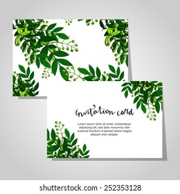 Set of invitations with floral background