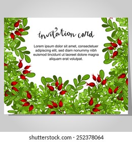 Set of invitations with floral background