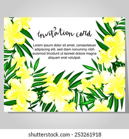 Set of invitations with floral background