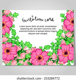 Set of invitations with floral background